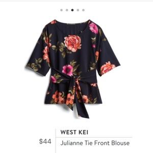 West Kei Tie Front Blouse - stitchfix